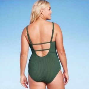 Women's Pucker Textured Square Neck High Coverage One Piece - Kona Sol - Size XL